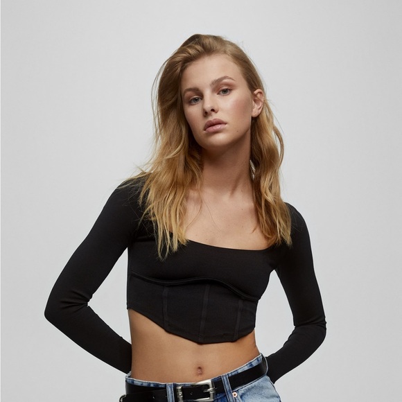 Pull and Bear Corset Cropped Top - Picture 10 of 10